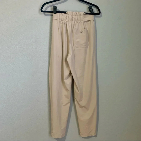 Athleta Skyline II Light Kahki Cream Paperbag Waistband Pants- 6 - Picture 5 of 9